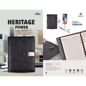 High quality faux leather Power Bank Diary - HERITAGE POWER