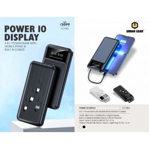 4-IN-1 Power Bank With Mobile Stand & Built-IN Cables