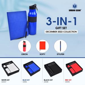 3 in 1 Corporate Gift Set with Diary, Bottle, and Pen