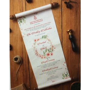 Vintage Green Scroll Wedding Invitation I Seed paper card