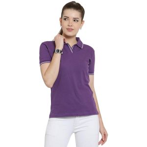 Scott International Women's Organic Cotton Polo T-Shirt (Purple)