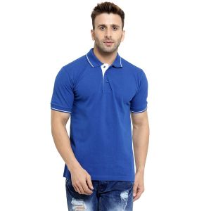 Scott International Men's Organic Cotton Polo T-Shirt (Blue)