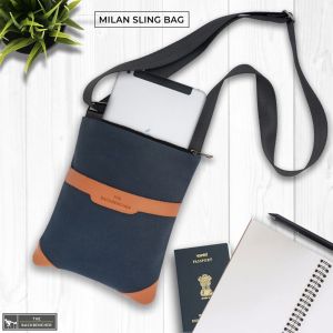 Canvas & Vegan Leather Sling Bag (Milan)