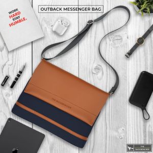 Canvas & Vegan Leather Messenger Bag (Outback)