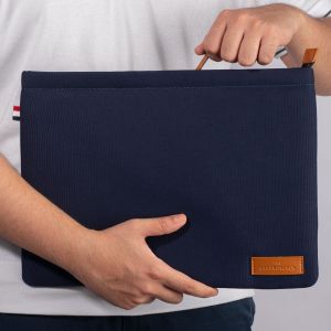 Canvas & Vegan Leather Laptop Sleeve (Pacific)