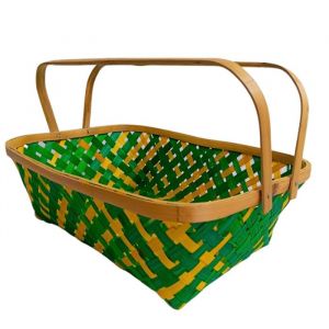 Multipurpose Color Bamboo Basket with Double Handle (Assorted)