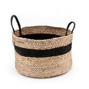 Handmade Woven Storage Planter Basket for Home Décor with Jute 