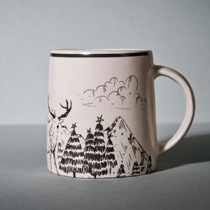 Ceramic Coffee Mug Reindeer Pattern- Winter Collection Main Photo