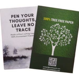 Environmental Conscious 100% Tree-Free Paper Notebook.