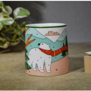 Handmade Ceramic Coffee Mug - Polar Bear Edition