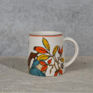 Floral Themed Ceramic Coffee Mug - Handmade art Main View