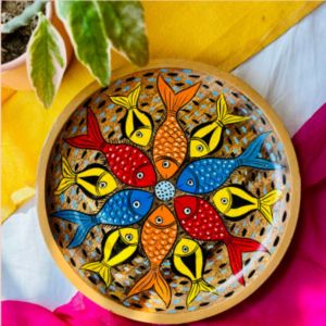 Handpainted Wooden Platters made of Mango Wood Designer Taal