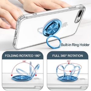 Hython Case for iPhone 8 Plus and iPhone 7 Plus Rotating Ring Holder, Magnetic Kickstand, Anti-Scratch
