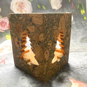 Cork Candle Holder with Beautiful Christmas tree Design