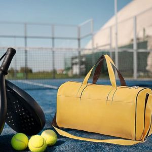 Leatherette Gym Duffel Bag for Men and Women in Standard Size Yellow color bag