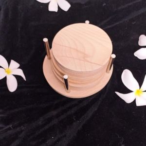 Beautiful Handcrafted Wooden Coaster with Holder (set of 6)