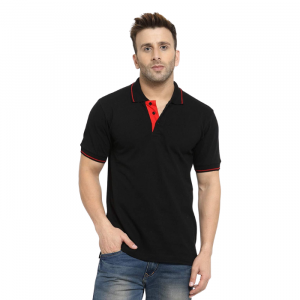 Scott International Men's Organic Cotton Polo T-Shirt (Black)