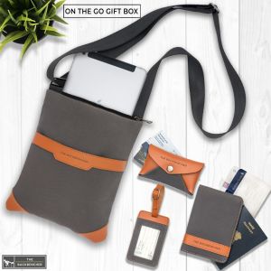 Canvas & Vegan Leather Sling Bag Set I On the Go Gift box