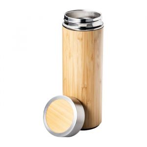Bamboo Stainless Steel Water Bottle Flask with Tea Strainer (500 ML)