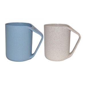 Unbreakable BPA Free Wheat Fiber Straw Mugs with Thumb Rest