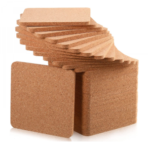 Natural Brown Plain Square Cork Coasters I Water Absorbent, Heat Resistant