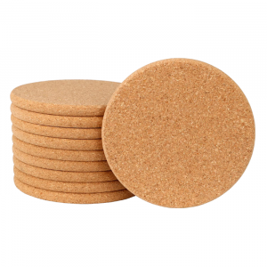 Thick and Natural Brown Plain Round Cork Coasters