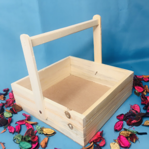 Wooden Decorative Gifting Square Tray with Handle