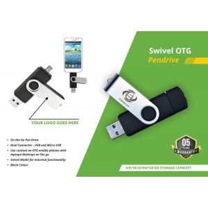 Metal Finish Swivel Twist USB 2.0 OTG Pen drive