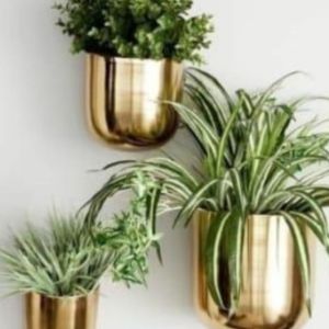 WALL FIXED GOLDEN PLATING PLANTERS SET OF 3 