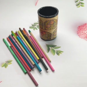 Hand-Painted and Handcrafted Paper Mache Pen and Pencil Holder