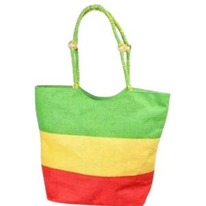 Tri Color Shopper Bag with Artistically Crafted Handles