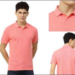 100% Pure Cotton Polo Tee Collection from Rare Rabbit Peach 