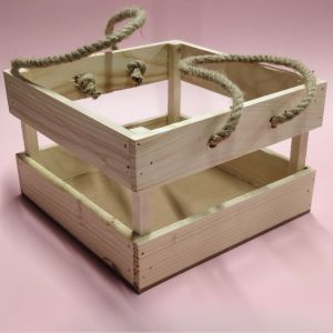 Pine Woodcraft Premium Crate Tray with Rope Handle Different Size