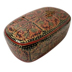 Kashmiri Paper Mache Meter Box/Multi Purpose Jewellery Box 4 (7 x 4 Inch)