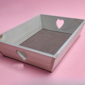 Wooden Plain Serving Tray with Heart Shaped Handles / Serving Tea Breakfast/ element designer kitchen tray