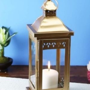 Vintage Elegance Stainless Steel Decorative Candle Lanterns with Tempered Glass