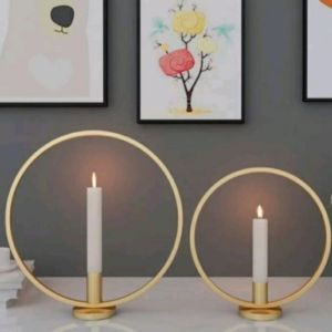 Iron Circle Geometric Candlestick Centerpiece for Decorative Candle Holders