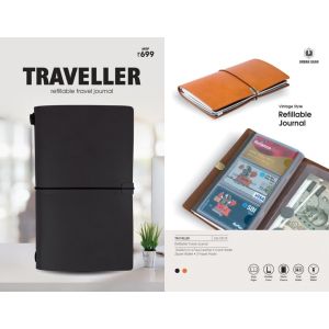 High quality faux leather Refillable Travel Journal (TRAVELLER)