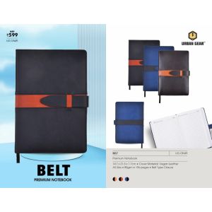 Cushion hardbound Premium Notebook Belt Closure