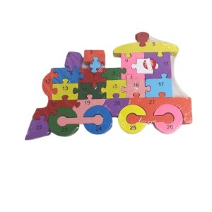 Train Engine Alphanumeric Jigsaw Puzzle for Kids (26 Pieces)