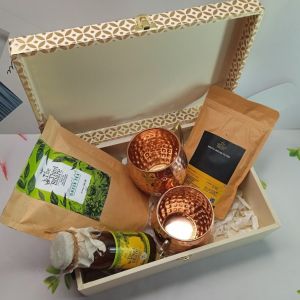 Diwali gift hamper with Copper Mugs