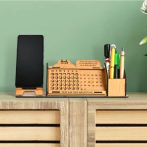 Lifetime Calendar with Desk Organizer and Mobile Stand. Main view