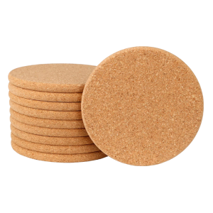 Thick and Natural Brown Plain Round Cork Coasters