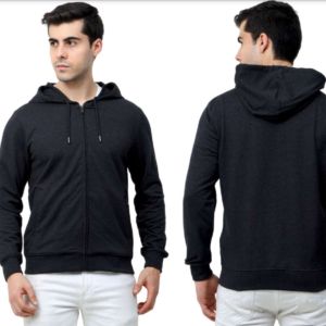 Unisex Regular Fit Size Hoodie from Rare Rabbit, Black
