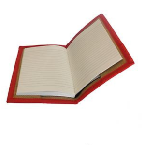  A6 Size Diary made of Jute with Block Printing Red dairy open view