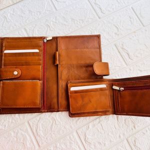 Passport holder and Men's Wallet Vegan Leather Combo