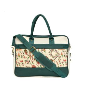 Eco-Friendly file with Jute laptop Briefcase and Shoulder Bag (Kalamkari) Main view