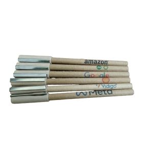 Eco-Friendly Recycled Paper Pen with clip - Customized branding, color print