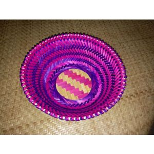 Handwoven Multicolor Wicker Basket