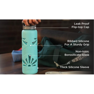 EcoFriendly Clear Grip Glass Bottle
